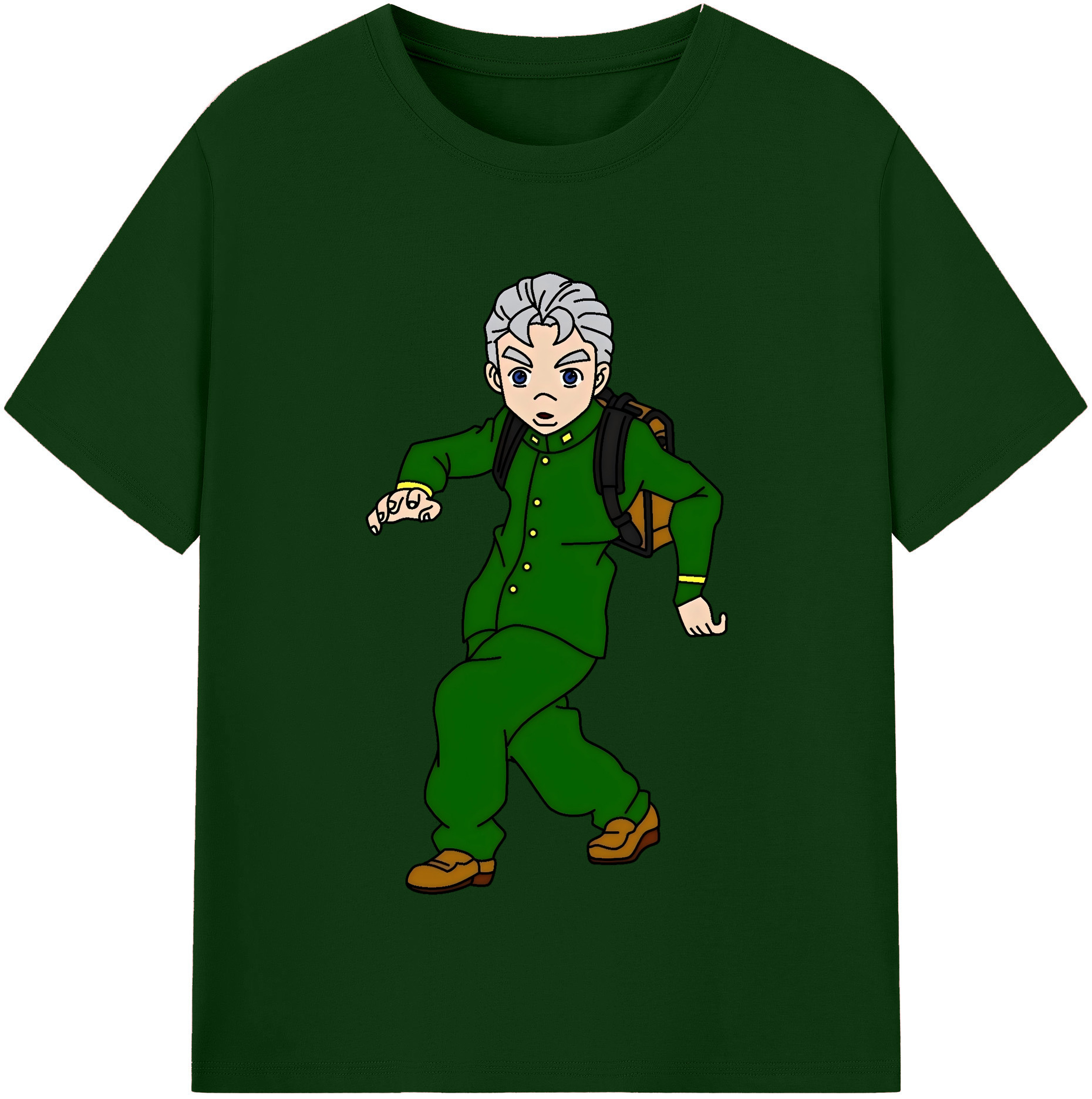 （画像用） ジョジョの奇妙な冒険 広瀨康一 JoJo's Bizarre Adventure Hirose Koichi 綿100％半袖Tシャツ（フロントプリント）